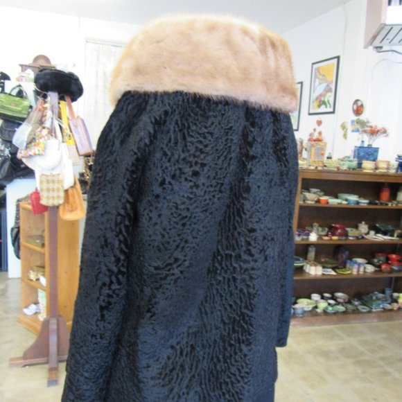 Vintage Mink and Wool Coat Size L - Picture 7 of 9